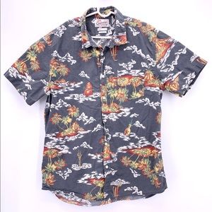 Quicksilver Men’s XL Button up Lava Hawaiian